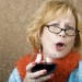 Funny Woman Drinking Wine